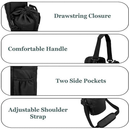 Beige Portable Crossbody Water Bottle Holder with Multiple Pockets - Thermal Cooler Bag V888-ELOSUNG26717