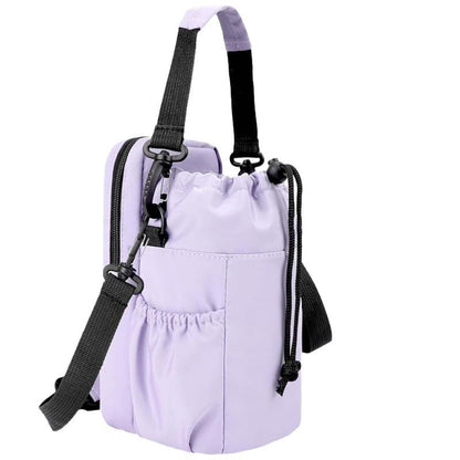 Purple Portable Crossbody Water Bottle Holder with Multiple Pockets - Thermal Cooler Bag V888-ELOSUNG26718