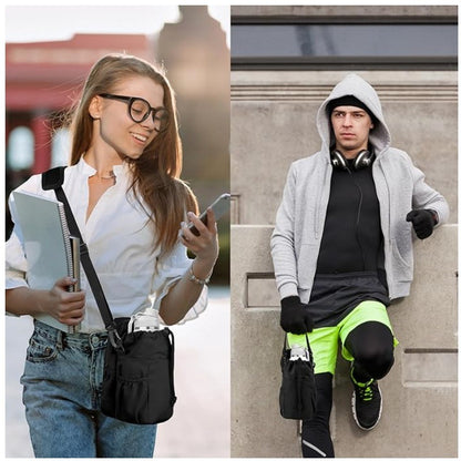 Green Portable Crossbody Water Bottle Holder with Multiple Pockets - Thermal Cooler Bag V888-ELOSUNG26719