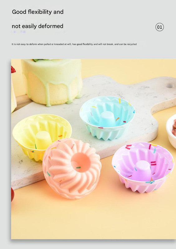 Style 1 Silicone Mini Cake Molds (30 Pack) - For Cupcakes, Desserts (6.5x6.5x3.2cm) V888-ELOSUNG26726