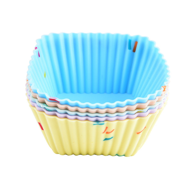 Style 6 Silicone Mini Cake Molds (30 Pack) - For Cupcakes, Desserts (7x7x3.2cm) V888-ELOSUNG26734