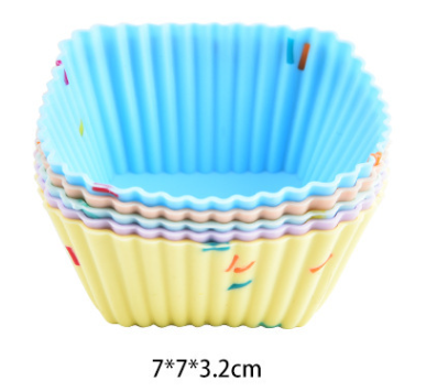 Style 6 Silicone Mini Cake Molds (30 Pack) - For Cupcakes, Desserts (7x7x3.2cm) V888-ELOSUNG26734