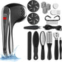 Black Rechargeable Electric Foot Grinder with Suction - Complete 10-Piece Pedicure Kit V888-ELOSUNG26741