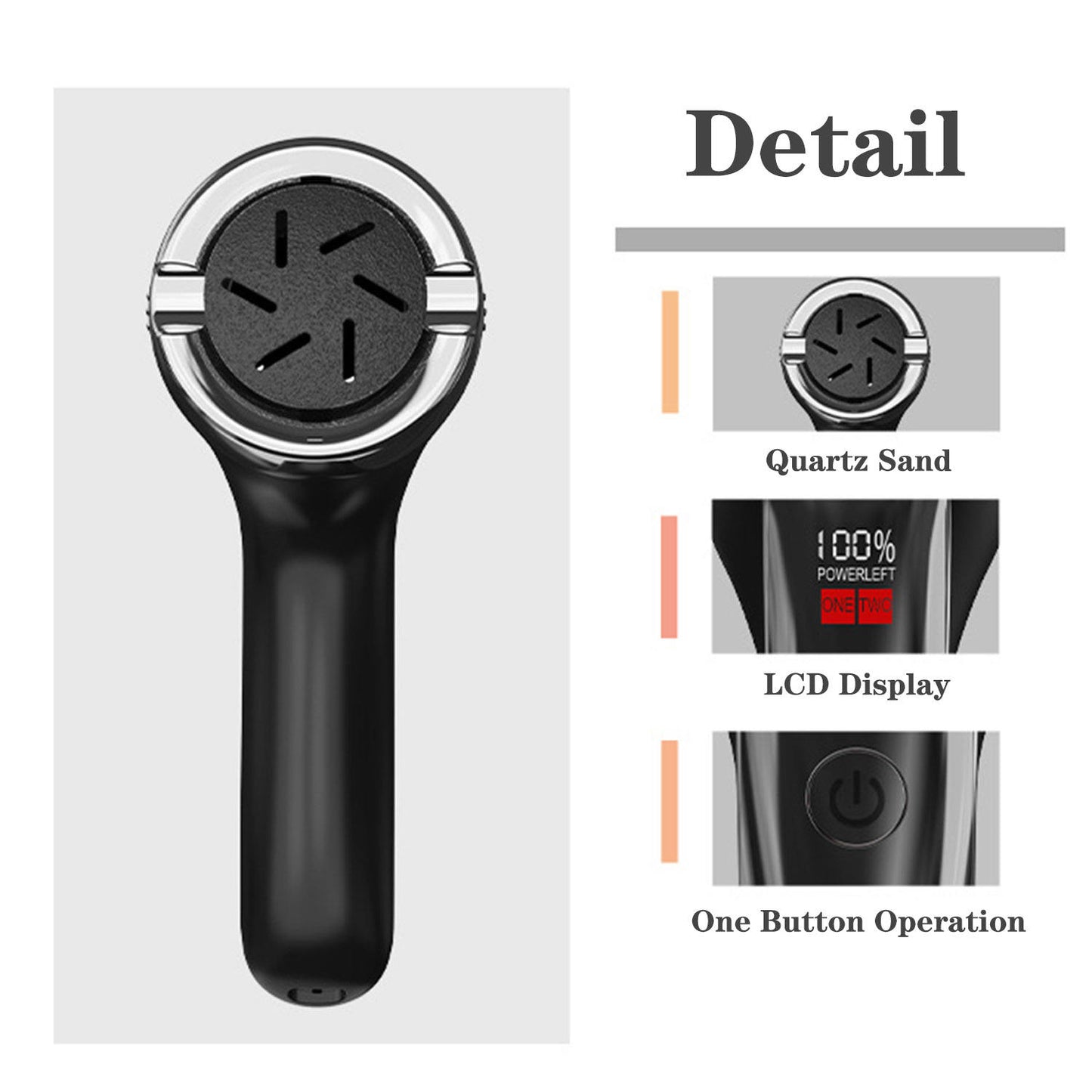 White Rechargeable Electric Foot Grinder with Suction - Complete 10-Piece Pedicure Kit V888-ELOSUNG26742