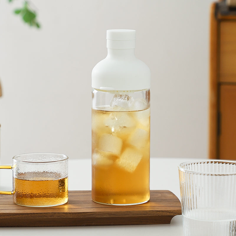 Style Cold Brew Bottle - 450ml Glass, Leak-Resistant Silicone Top White Silicone Lid V888-ELOSUNG26748