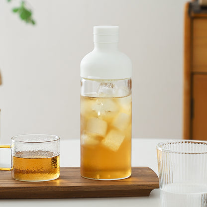 Style Cold Brew Bottle - 450ml Glass, Leak-Resistant Silicone Top White Silicone Lid V888-ELOSUNG26748