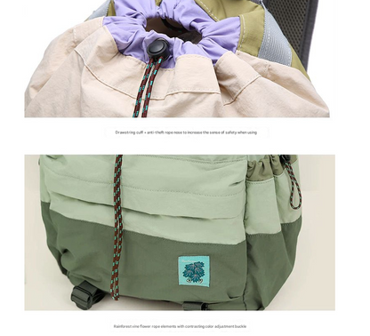 Green Stylish Lightweight Drawstring Backpack for Women Men Hiking Travel V888-ELOSUNG26755
