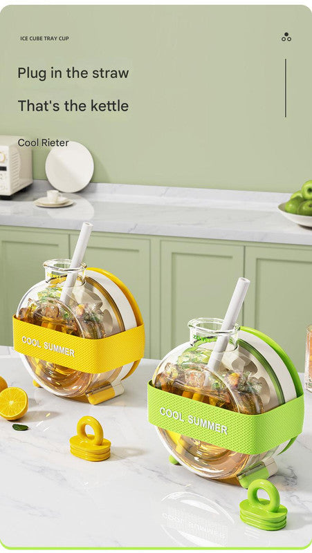Yellow Portable Press-Release Ice Cube Maker Bottle - Makes 12 Cubes, Doubles as Bottle V888-ELOSUNG26780