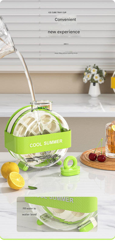 Yellow Portable Press-Release Ice Cube Maker Bottle - Makes 12 Cubes, Doubles as Bottle V888-ELOSUNG26780