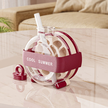 Red Portable Press-Release Ice Cube Maker Bottle - Makes 12 Cubes, Doubles as Bottle V888-ELOSUNG26781