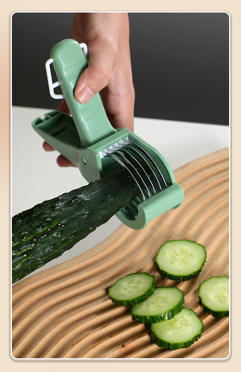 2 pcs Green 5-Blade Fruit & Vegetable Slicer for Crinkle Cuts - Kitchen Gadget V888-ELOSUNG26782