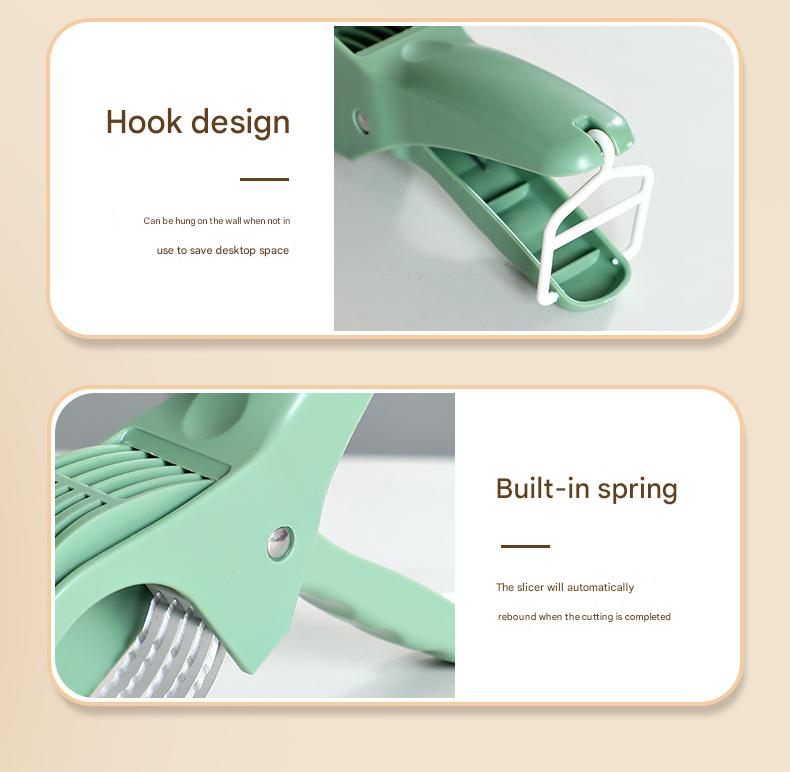 2 pcs (Orange+Green) 5-Blade Fruit & Vegetable Slicer for Crinkle Cuts - Kitchen Gadget V888-ELOSUNG26784