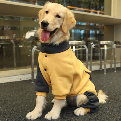 Turmeric Sporty Dog Onesie with Back Zipper & Pockets - For Medium/Large Dogs (Size : 3XL) V888-ELOSUNG26794