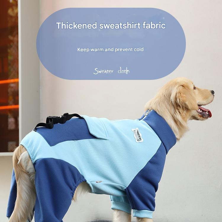 Turmeric Sporty Dog Onesie with Back Zipper & Pockets - For Medium/Large Dogs (Size : 3XL) V888-ELOSUNG26794