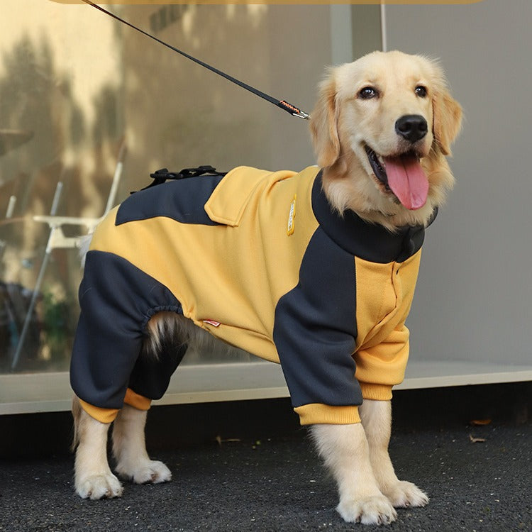 Turmeric Sporty Dog Onesie with Back Zipper & Pockets - For Medium/Large Dogs (Size : 5XL) V888-ELOSUNG26796