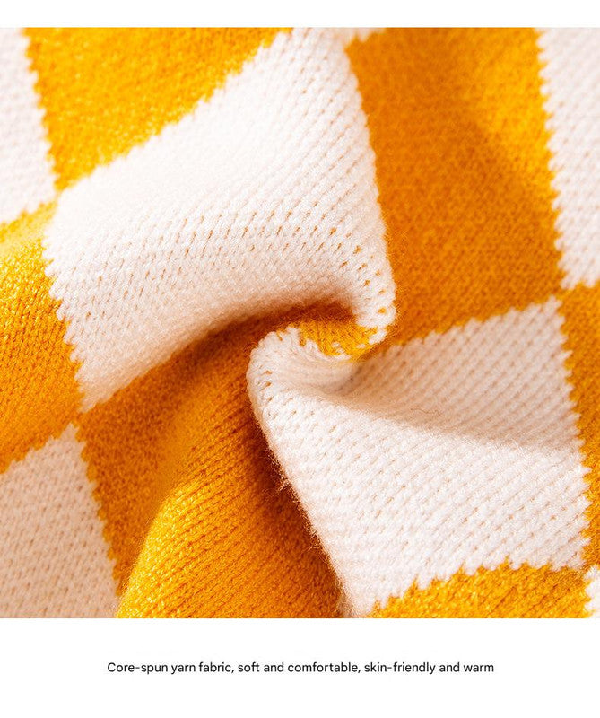 Classic Argyle Dog Sweater - Yellow & White Knit for Corgis & Medium Breeds (Size : XL) V888-ELOSUNG26801