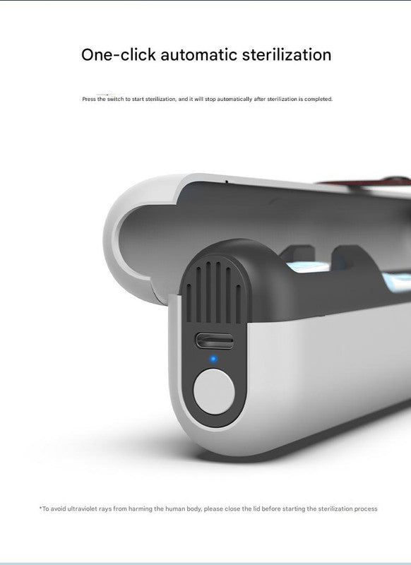 Travel UVC Toothbrush Sanitizer Box - Magnetic Closure, Rechargeable V888-ELOSUNG26805