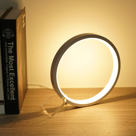 Modern LED Ring Desk Lamp - USB Powered, 3 Color Modes, Dimmable V888-ELOSUNG26806