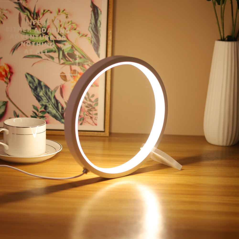 Modern LED Ring Desk Lamp - USB Powered, 3 Color Modes, Dimmable V888-ELOSUNG26806