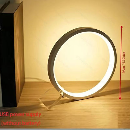 Modern LED Ring Desk Lamp - USB Powered, 3 Color Modes, Dimmable V888-ELOSUNG26806
