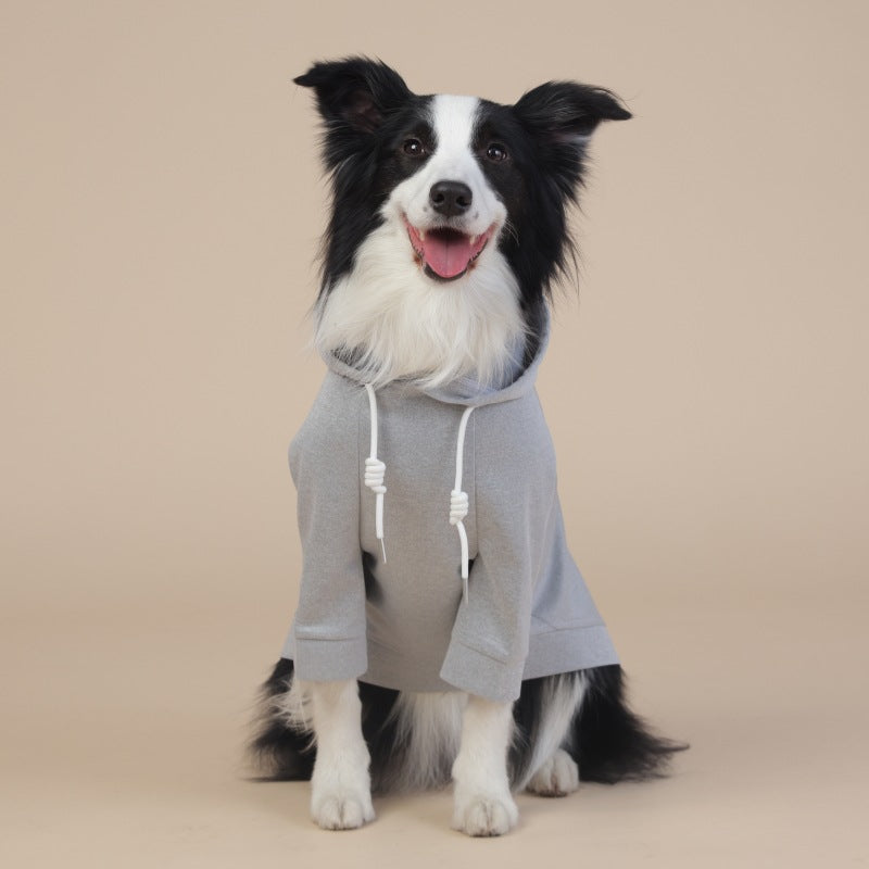 Grey Classic Dog Sweatshirt with Hood & Drawstrings - For Large Dogs (Size : XL) V888-ELOSUNG26815