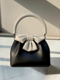 Statement Bow Mini Handbag - Black & White Color Block Top Handle V888-ELOSUNG26821