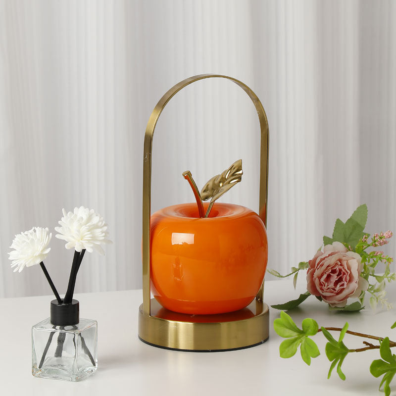 Orange Decorative Apple Table Lamp - USB-C, 3 Light Modes, Metal Handle V888-ELOSUNG26842