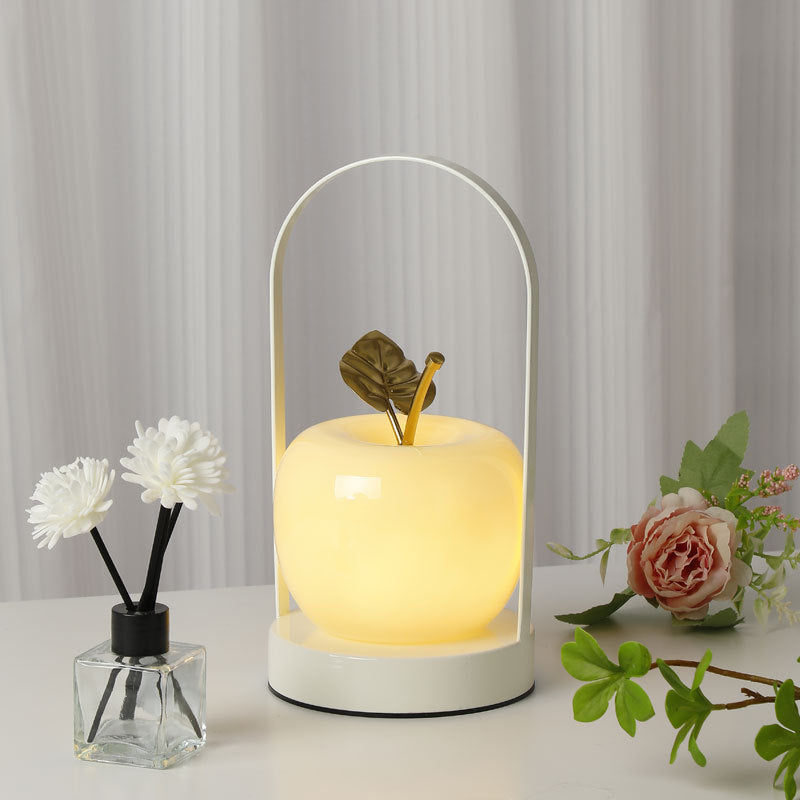 Yellow Decorative Apple Table Lamp - USB-C, 3 Light Modes, Metal Handle V888-ELOSUNG26843