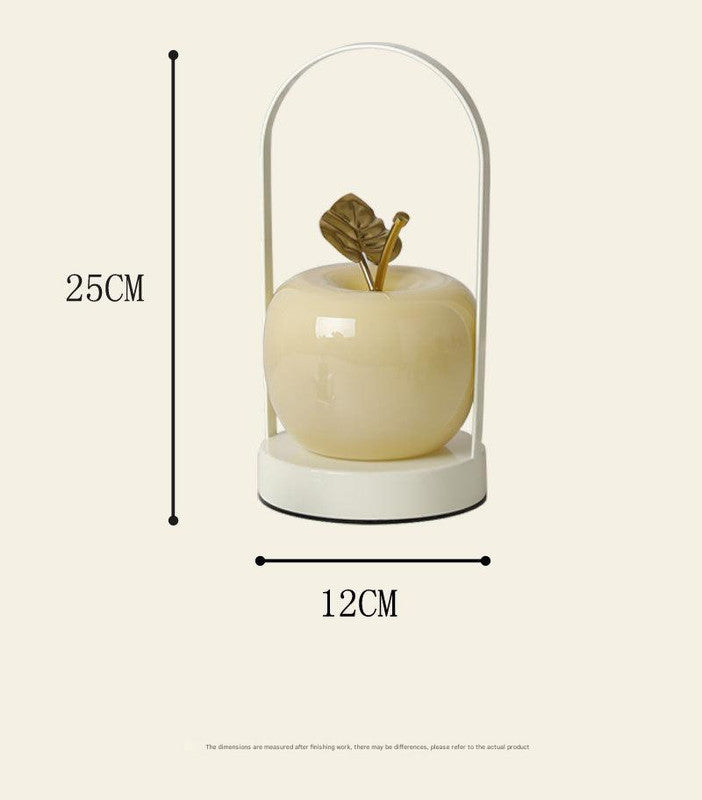 Yellow Decorative Apple Table Lamp - USB-C, 3 Light Modes, Metal Handle V888-ELOSUNG26843