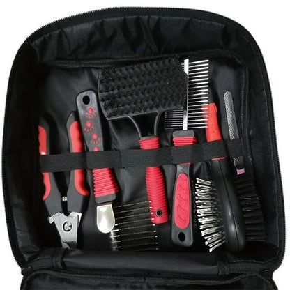 Dog & Cat Grooming Set - Multi-Tool Kit with Storage Case for Fur & Nail Care V888-ELOSUNG26844