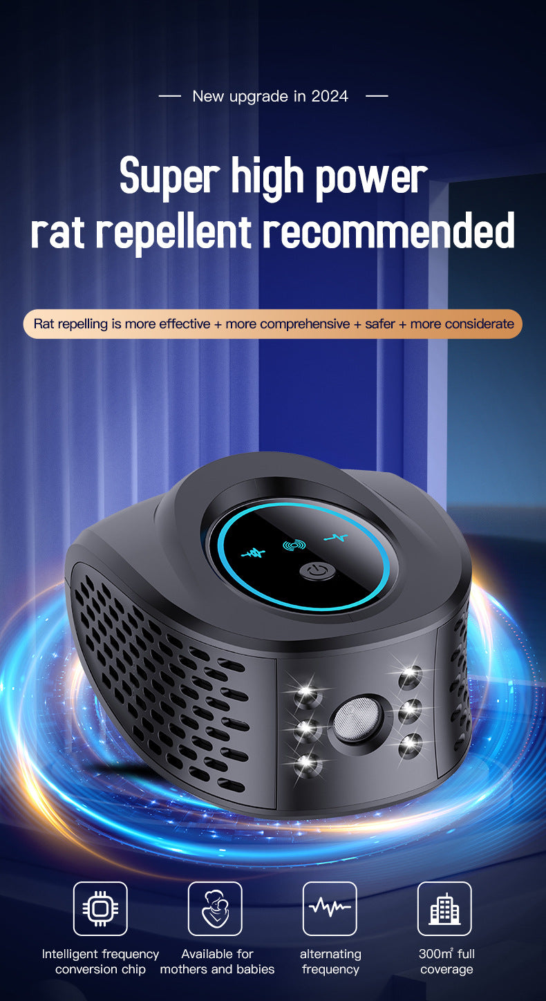 Black Advanced Ultrasonic Pest Repeller - Multi-Wave Tech for Mice, Roaches, Mosquitoes V888-ELOSUNG26851