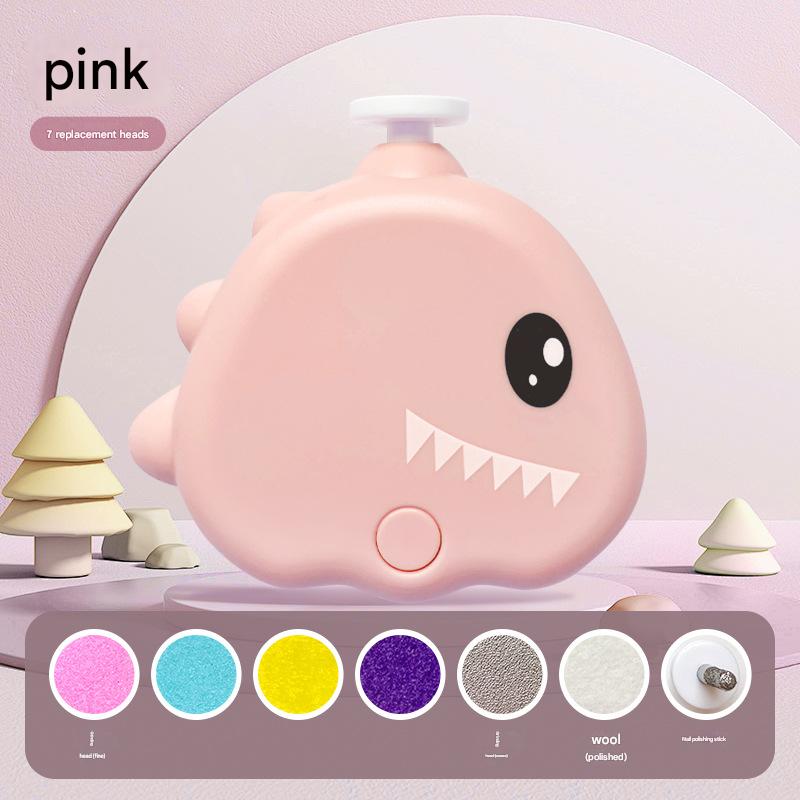 Pink Cute Dinosaur Electric Pet Nail Grinder - 3-Speed, Low Noise, USB-C for Dogs & Cats V888-ELOSUNG26853
