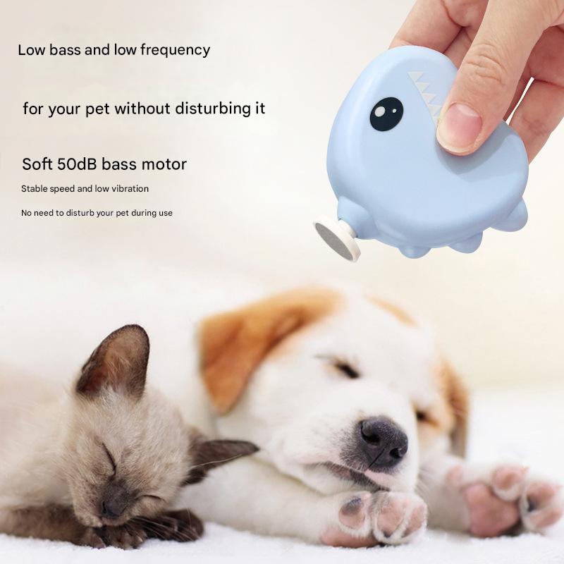 Pink Cute Dinosaur Electric Pet Nail Grinder - 3-Speed, Low Noise, USB-C for Dogs & Cats V888-ELOSUNG26853