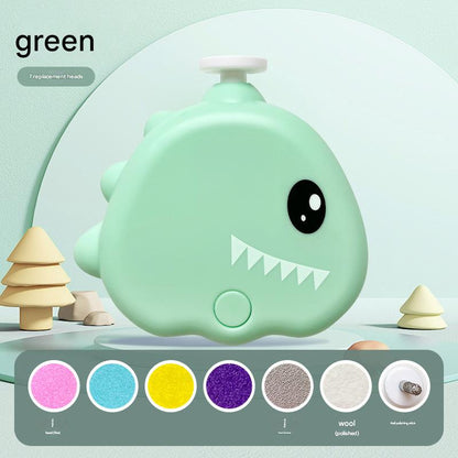 Green Cute Dinosaur Electric Pet Nail Grinder - 3-Speed, Low Noise, USB-C for Dogs & Cats V888-ELOSUNG26854