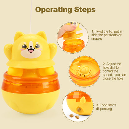 Pink 3-in-1 Interactive Cat Toy - Tumbler, Treat Dispenser, Track & Teaser Ball V888-ELOSUNG26856