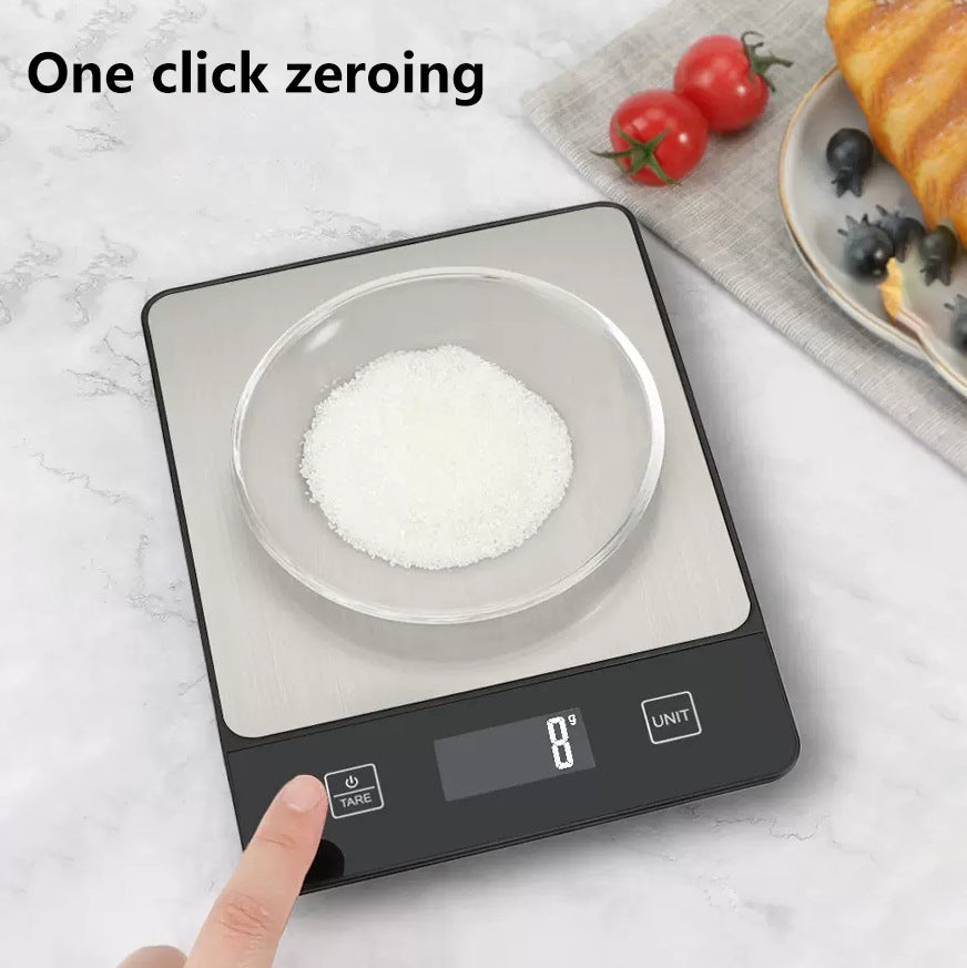 Black Digital Kitchen Scale - Stainless Steel Food Scale for Baking & Cooking (10kg/1g) V888-ELOSUNG26868