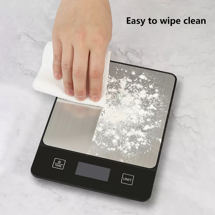 Black Digital Kitchen Scale - Stainless Steel Food Scale for Baking & Cooking (10kg/1g) V888-ELOSUNG26868
