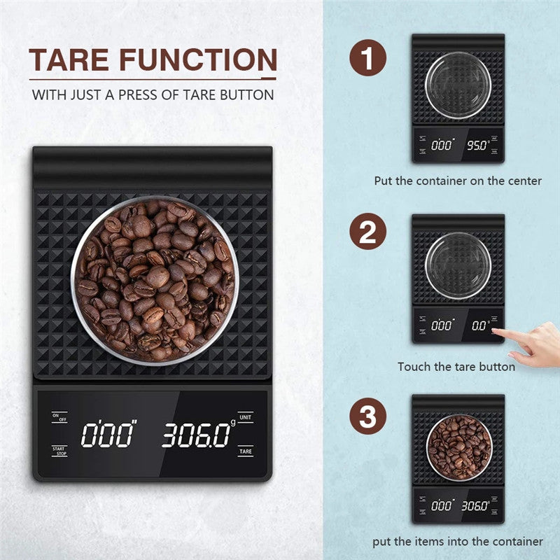 Digital Coffee Scale with Timer - 0.1g Precision, USB Rechargeable, Pour Over & Espresso V888-ELOSUNG26870