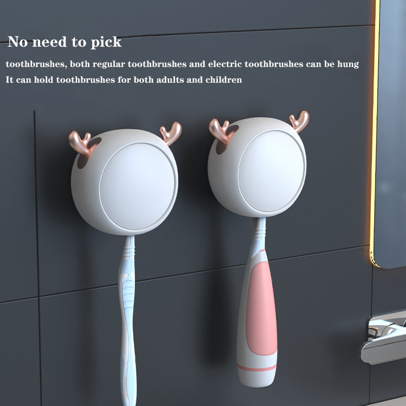 Cute UV Toothbrush Sanitizer Holder - Wall Mounted, Portable for Travel (Black ears bear) V888-ELOSUNG26876