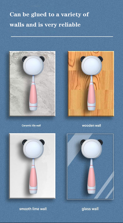 Cute UV Toothbrush Sanitizer Holder - Wall Mounted, Portable for Travel (Black ears bear) V888-ELOSUNG26876