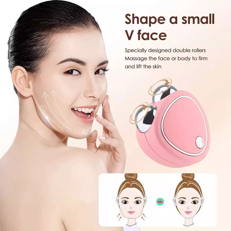 Pink Microcurrent Face Lifting Massager - Sonic Vibration, V-Shape Sculpting V888-ELOSUNG26880