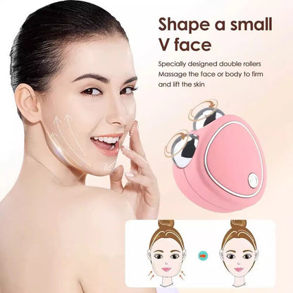 Pink Microcurrent Face Lifting Massager - Sonic Vibration, V-Shape Sculpting V888-ELOSUNG26880