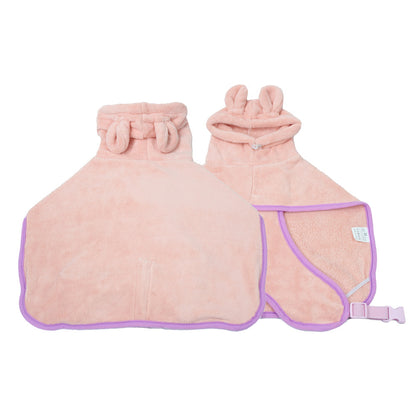 Pink Hooded Dog Bathrobe - Super Absorbent, Adjustable Fit, Cozy Pet Towel (Size : M) V888-ELOSUNG26883