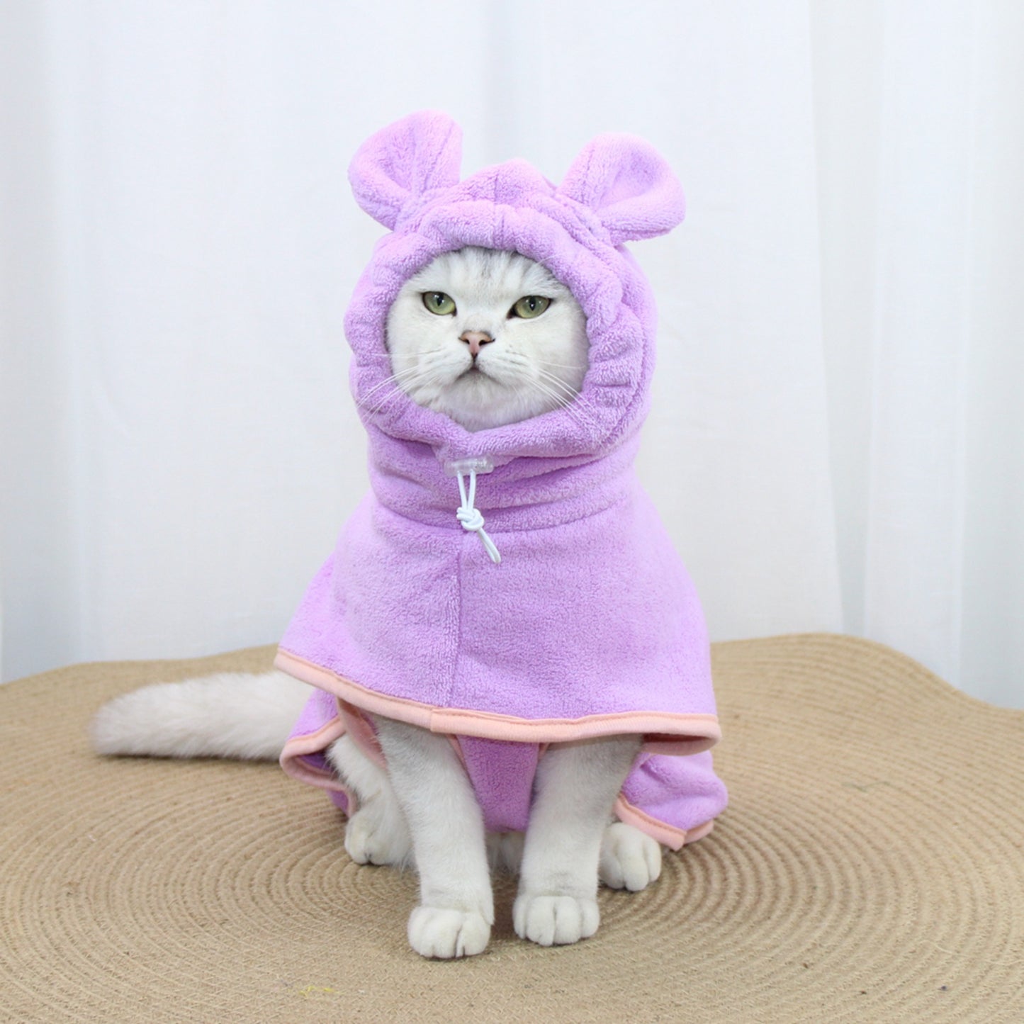 Purple Hooded Dog Bathrobe - Super Absorbent, Adjustable Fit, Cozy Pet Towel (Size : M) V888-ELOSUNG26886