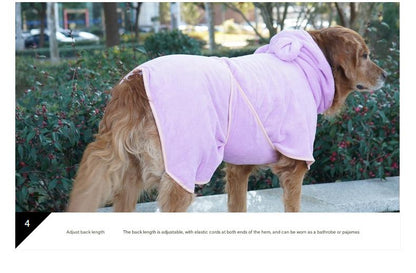 Purple Hooded Dog Bathrobe - Super Absorbent, Adjustable Fit, Cozy Pet Towel (Size : S) V888-ELOSUNG26890