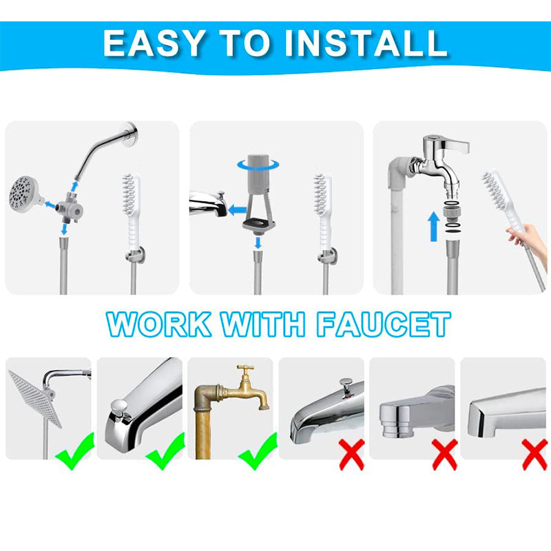 Handheld Pet Grooming Shower Sprayer - With Comb Teeth Hose & Adapters V888-ELOSUNG26903