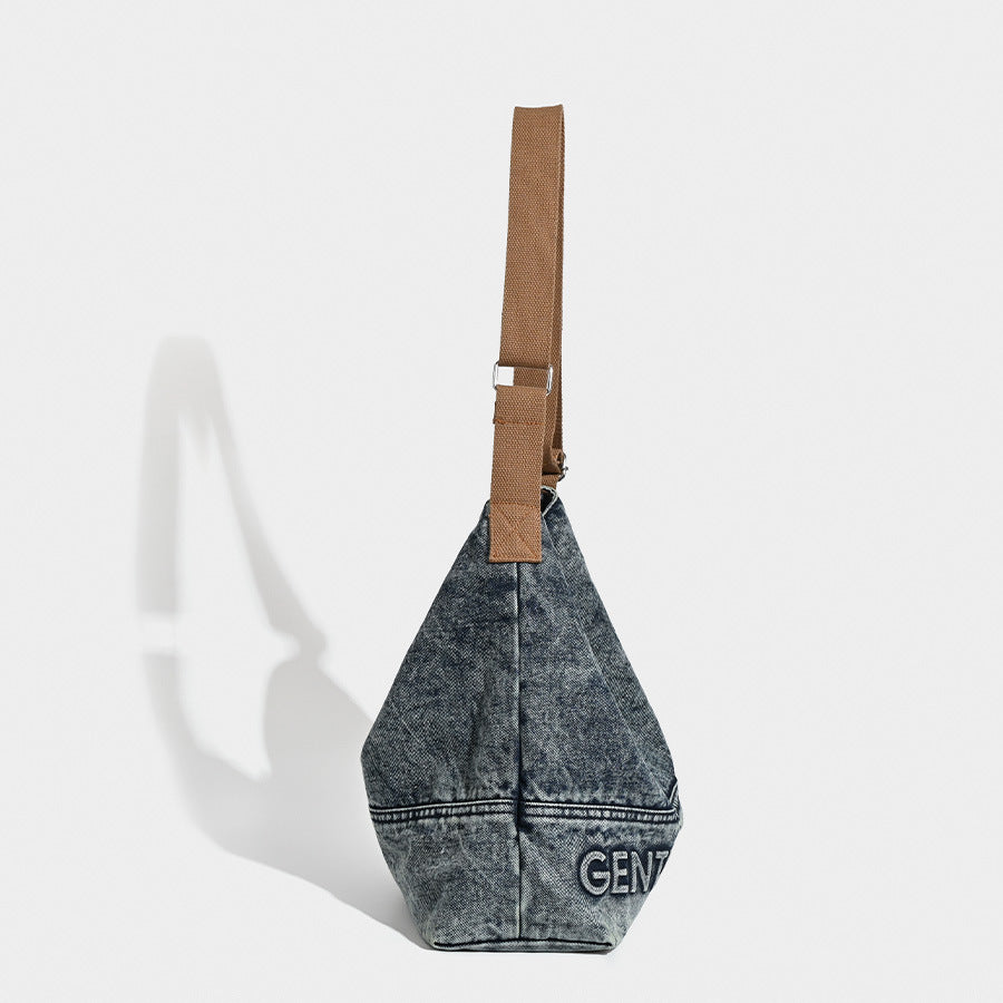 Washed Denim Tote Bag - Large Capacity Shoulder & Crossbody V888-ELOSUNG26919