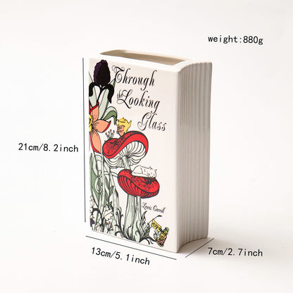 Literary Book Vase - Creative Ceramic Planter & Desk Organizer(Type A - 21x13x7cm) V888-ELOSUNG26926