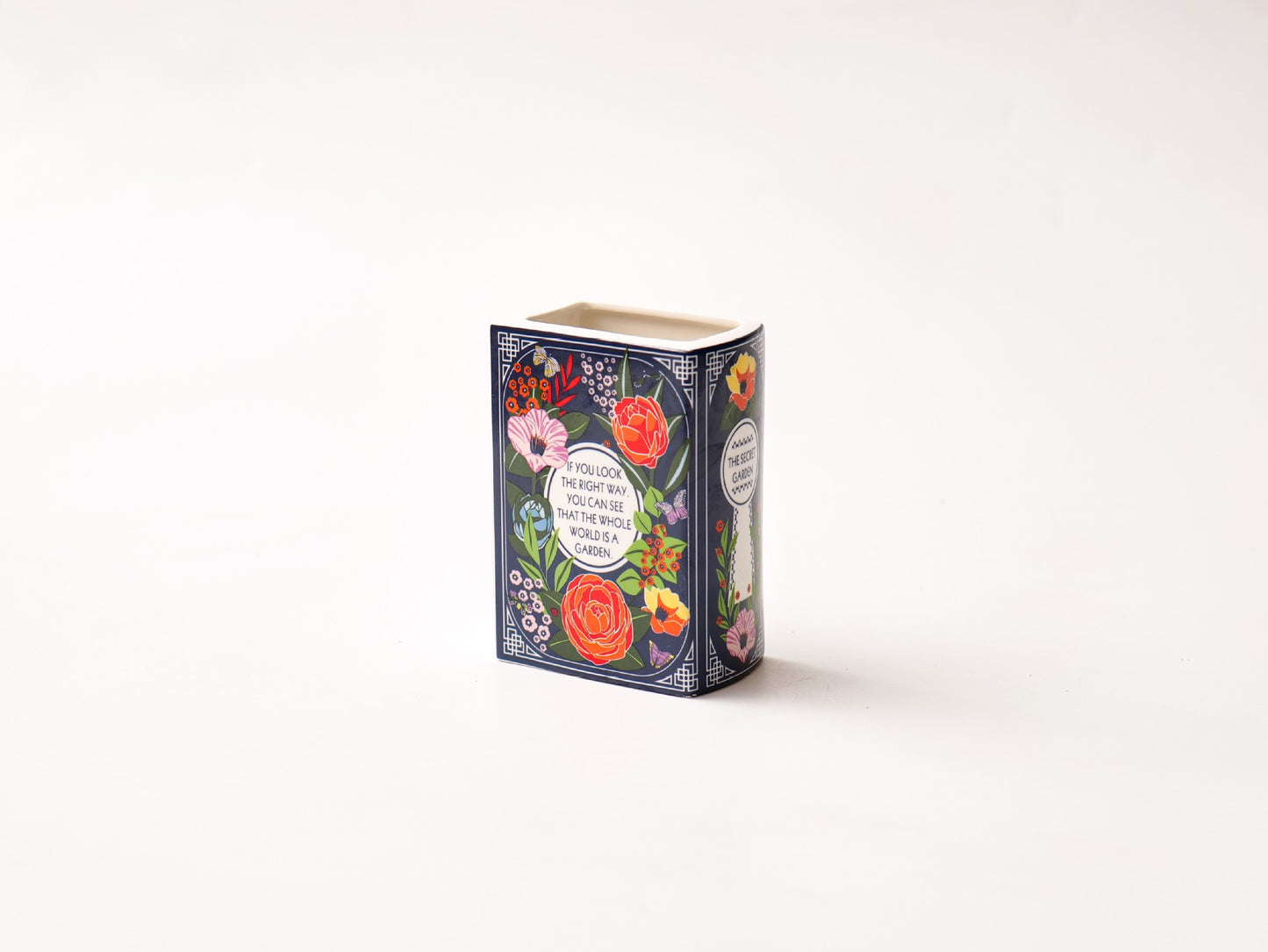Literary Book Vase - Creative Ceramic Planter & Desk Organizer(Type B - 14x10x6.5cm) V888-ELOSUNG26927
