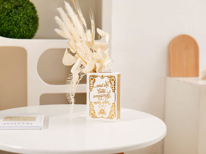 Literary Book Vase - Creative Ceramic Planter & Desk Organizer(Golden Book) V888-ELOSUNG26928